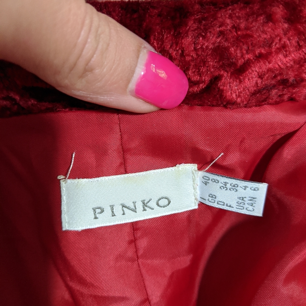 SOLD Vintage Coat Italian Red Velvet FIRM PRICE - Picture 7 of 9
